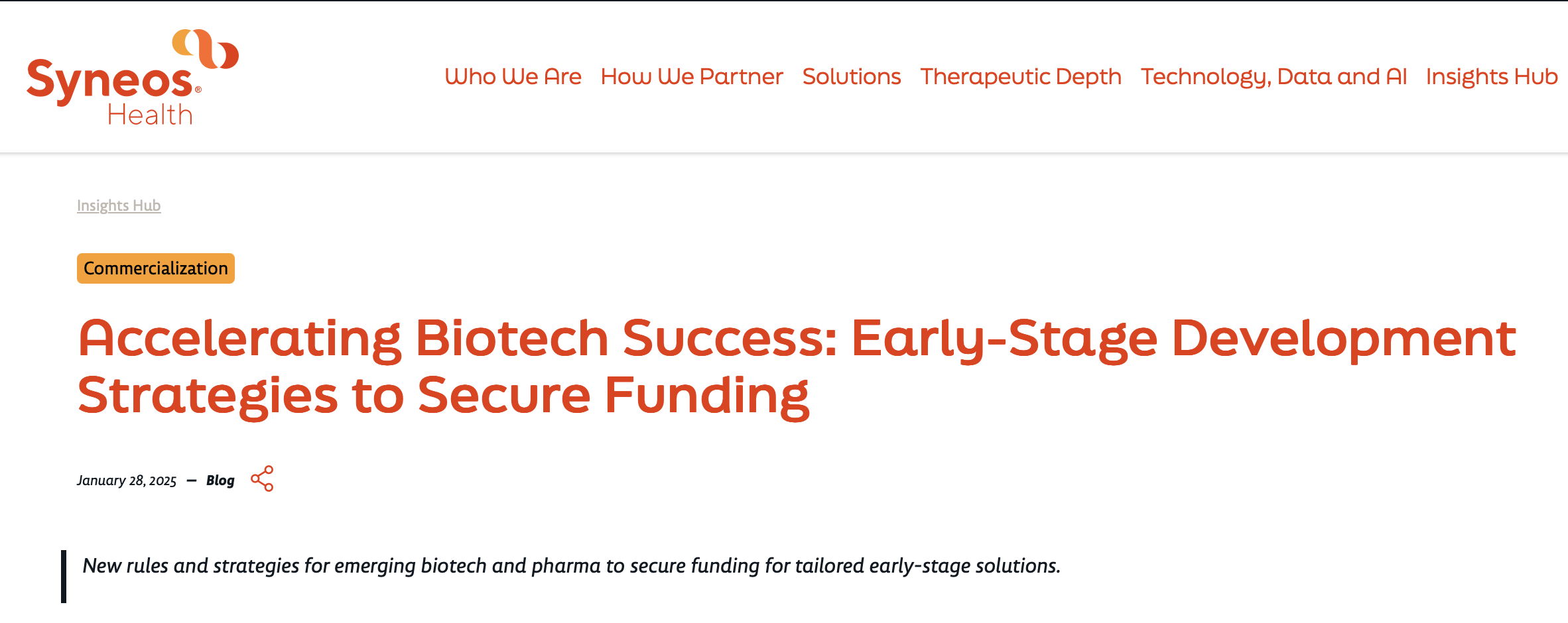 Commercial readiness white paper for early-stage biotech — accelerating development strategies to secure funding